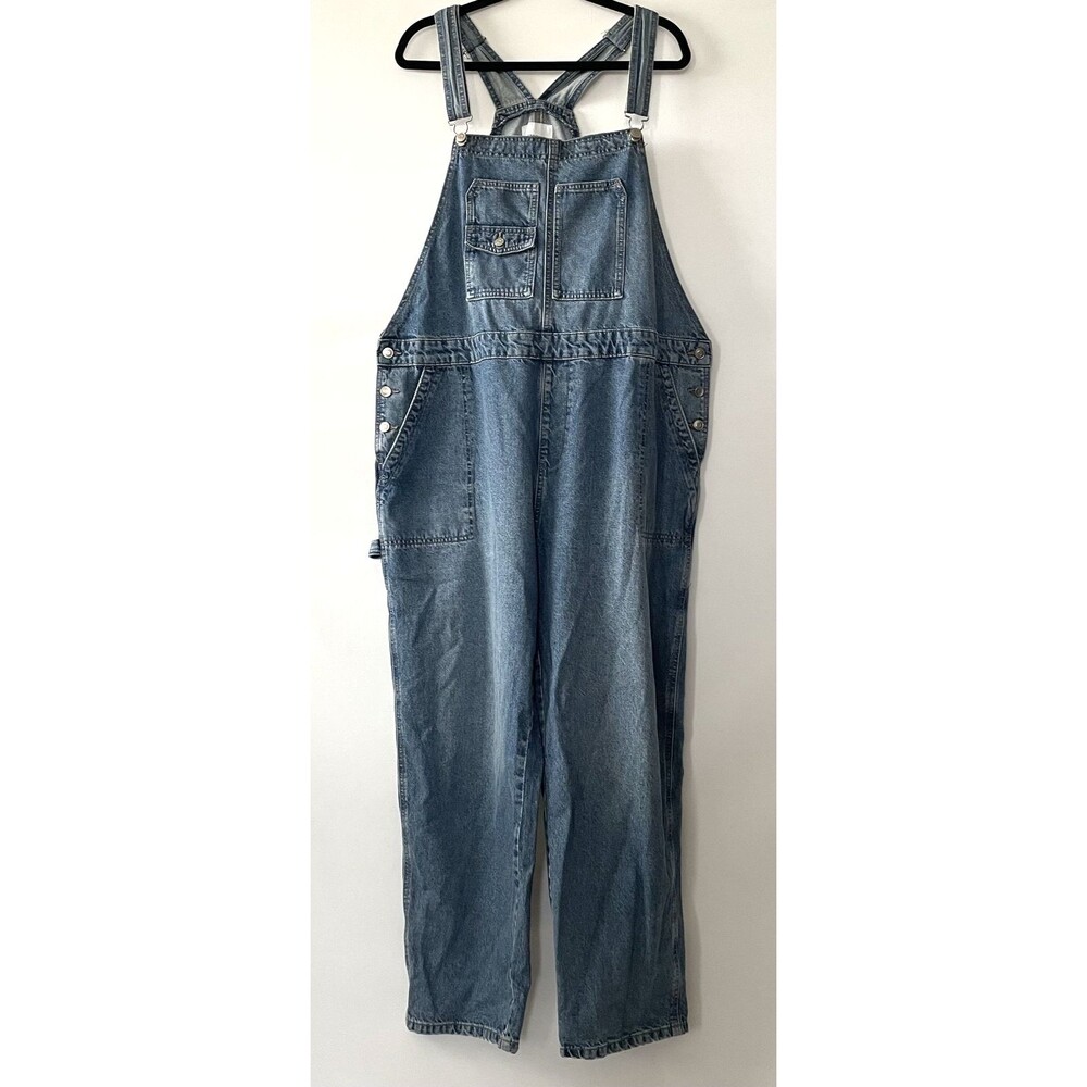 Celebrity Pink Denim Overalls Straight Leg Blue Cotton Women Size 3XL